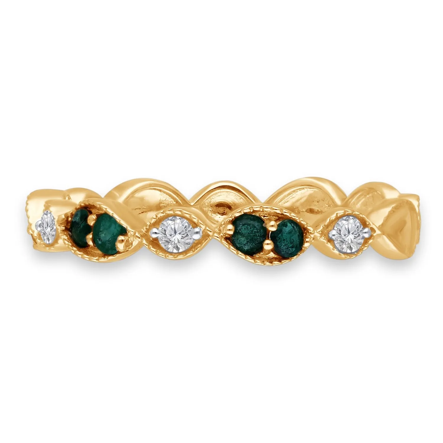 Yellow Gold Emerald & Diamond Heirloom Ring