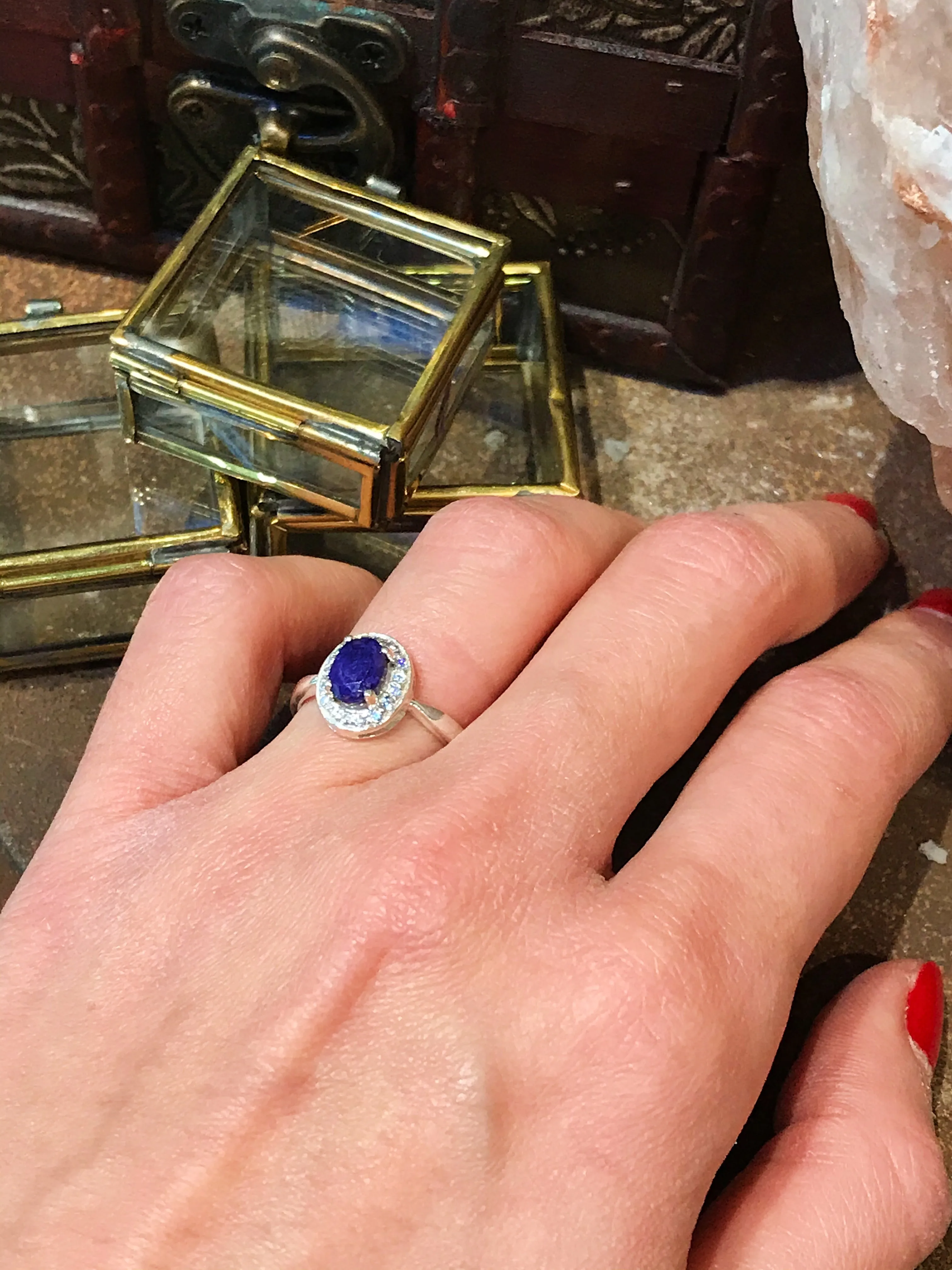 Zirconia and Semi-precious Sapphire / Ruby Isolda Ring