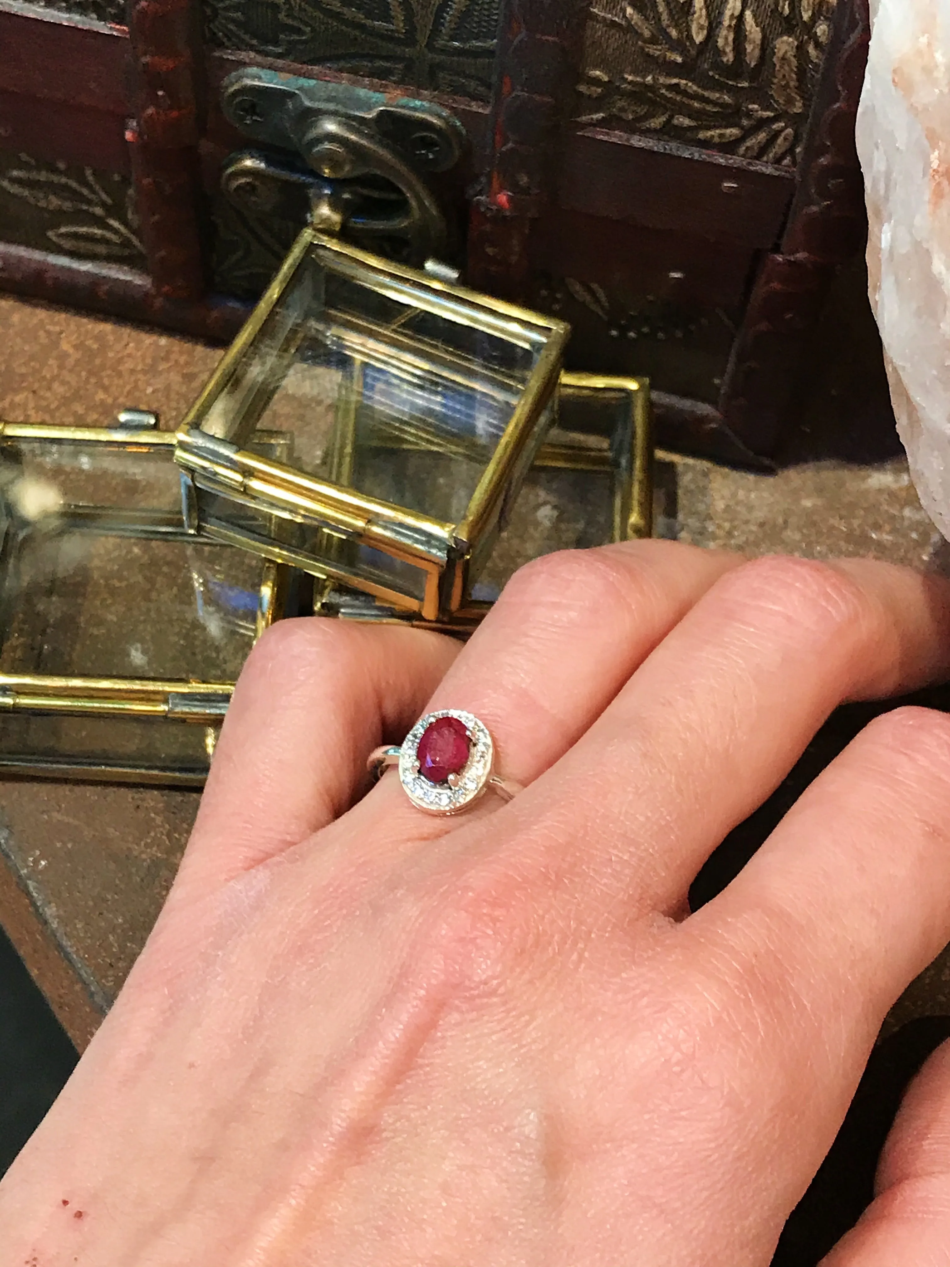 Zirconia and Semi-precious Sapphire / Ruby Isolda Ring
